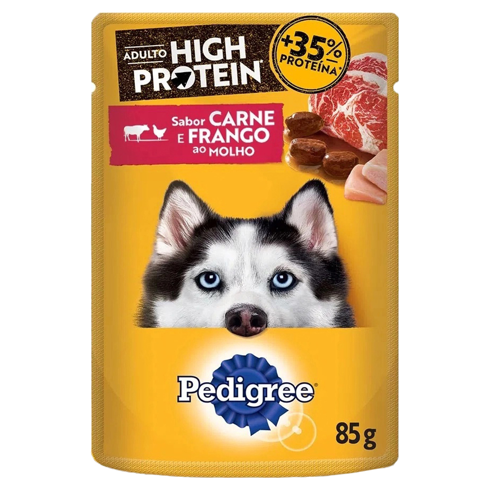 RACAO PEDIGREE HIGH PROT CARNE FRANG 85G