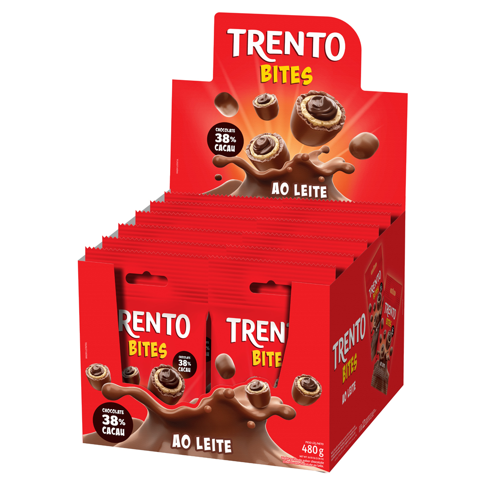 CHOC TRENTO 12X40G WAFER BITES AO LEITE