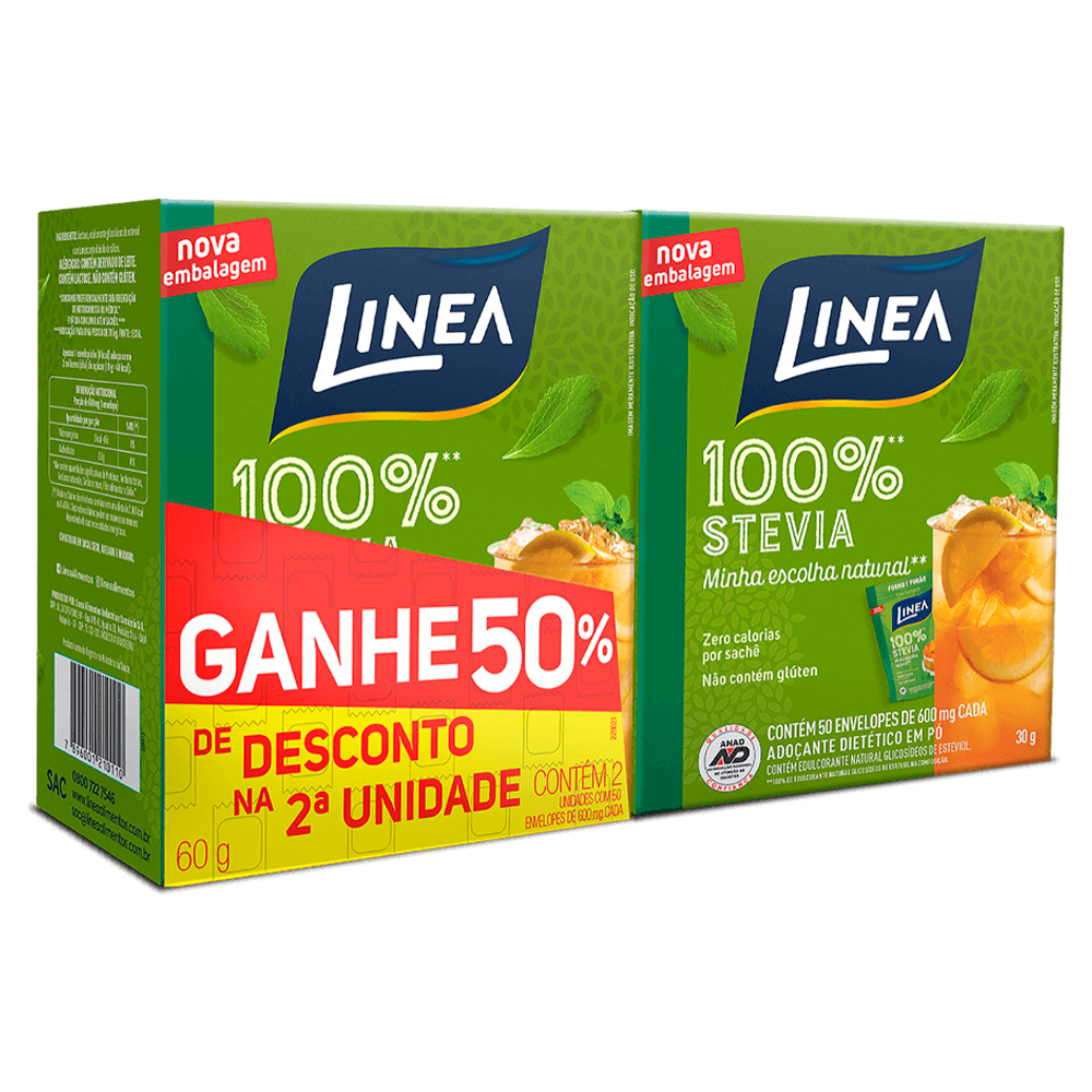 ADOÇANTE LÍQUIDO STEVIA LINEA CAIXA 60ML