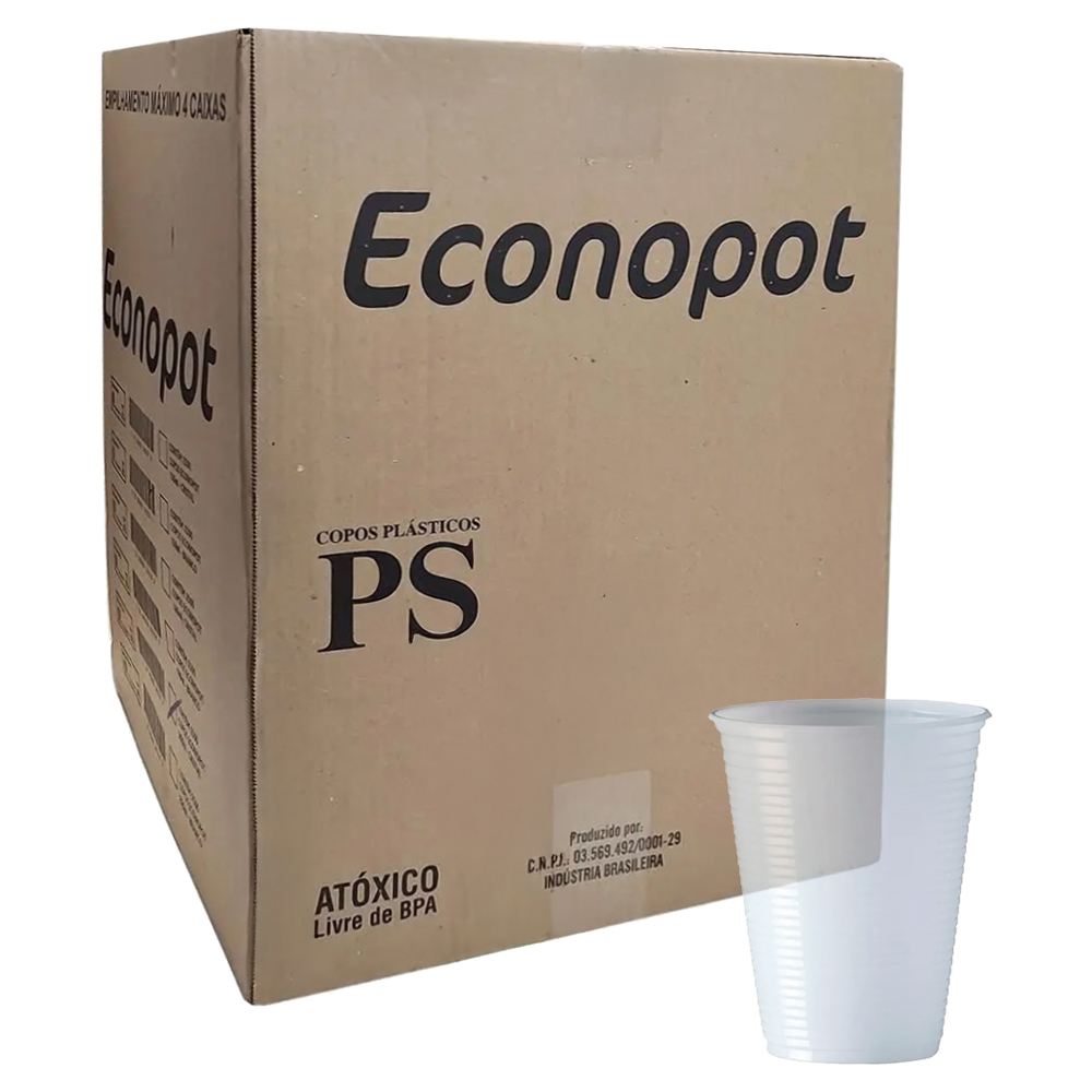 COPO DESCART ECONOPOT TRANSP 300MLX100UN