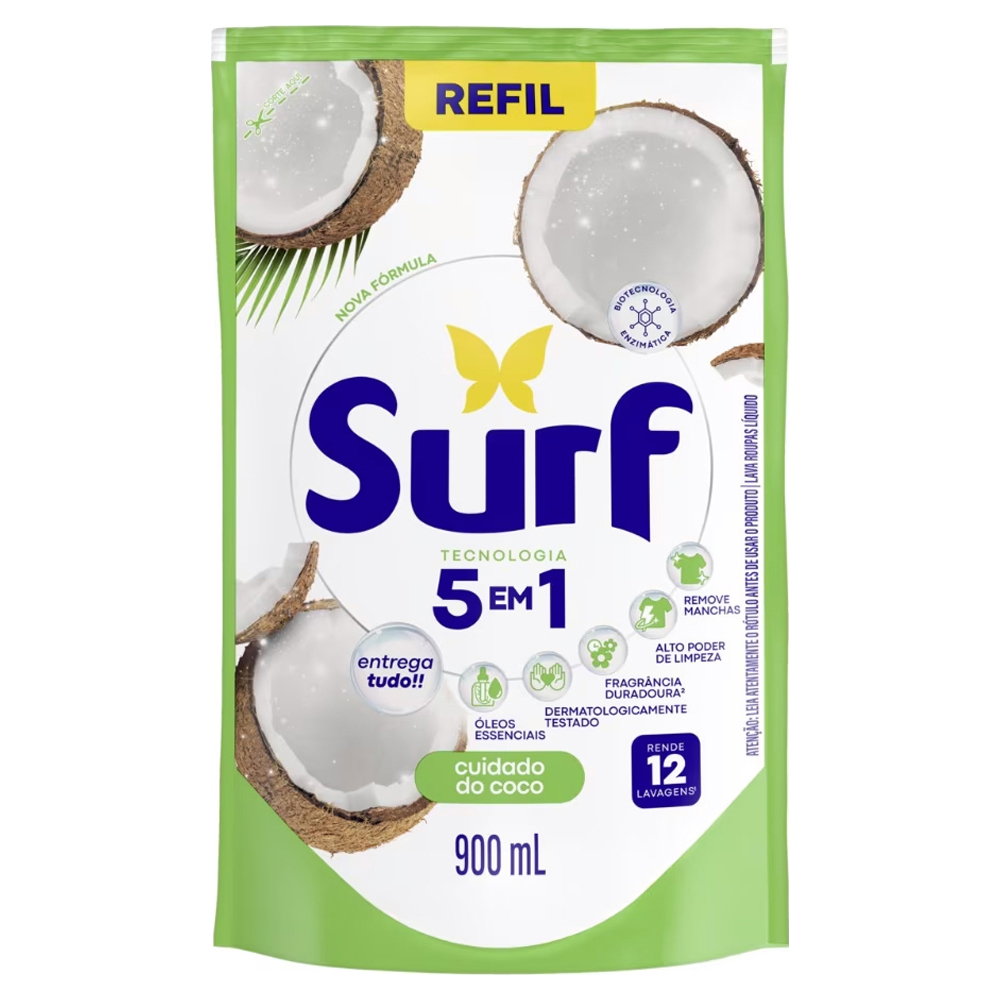 LAVA ROUPAS SURF  CUIDADO DO COCO 900ML