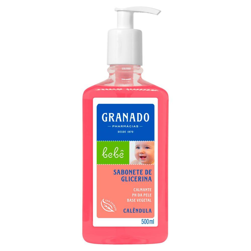 SABONETE LÍQUIDO DE GLICERINA CALÊNDULA GRANADO BEBÊ FRASCO 500ML