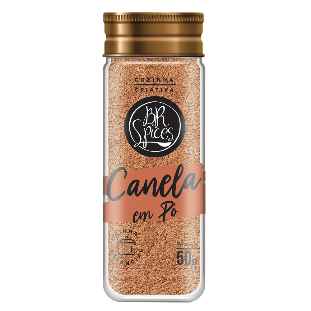 CANELA PÓ COM TAMPA DOSADORA BR SPICES ESSENCIAL VIDRO 50G