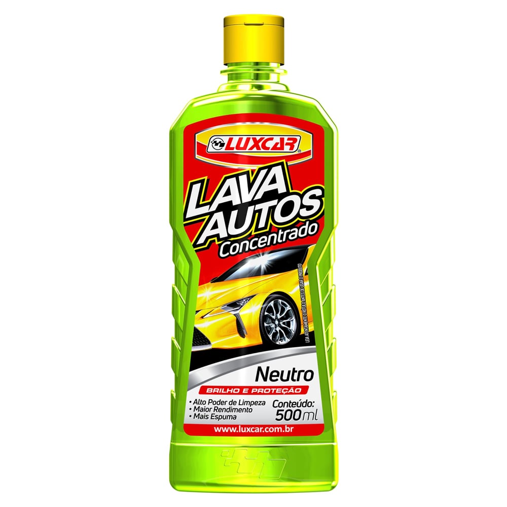 LAVA AUTOS CONCENTRADO NEUTRO BRILHO E PROTEÇÃO LUXCAR FRASCO 500ML