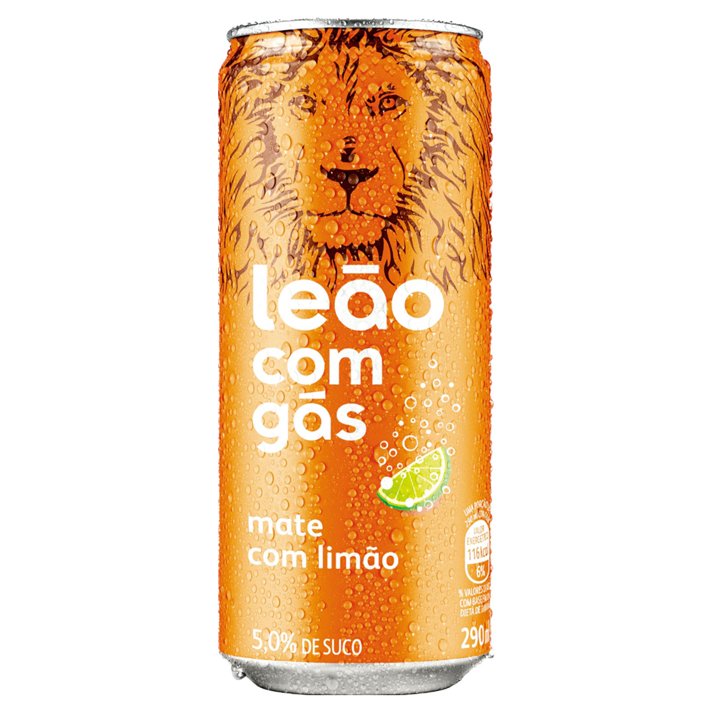 CHA LEAO MATE C/GAS LT 290ML LIMAO