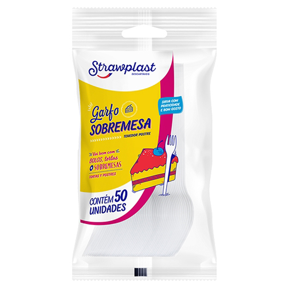 GARFO DESC SOBREM STRAWPLAST BRANCO 50UN