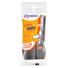 COLHER DESC STRAWPLAST FORTE PRATA 20UN