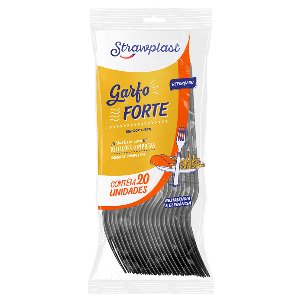 GARFO STRAWPLAST FORTE PRETO 20UN