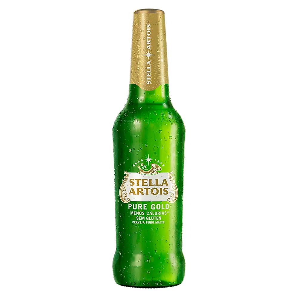 CERVEJA PURO MALTE PURE GOLD SEM GLÚTEN STELLA ARTOIS GARRAFA 330ML