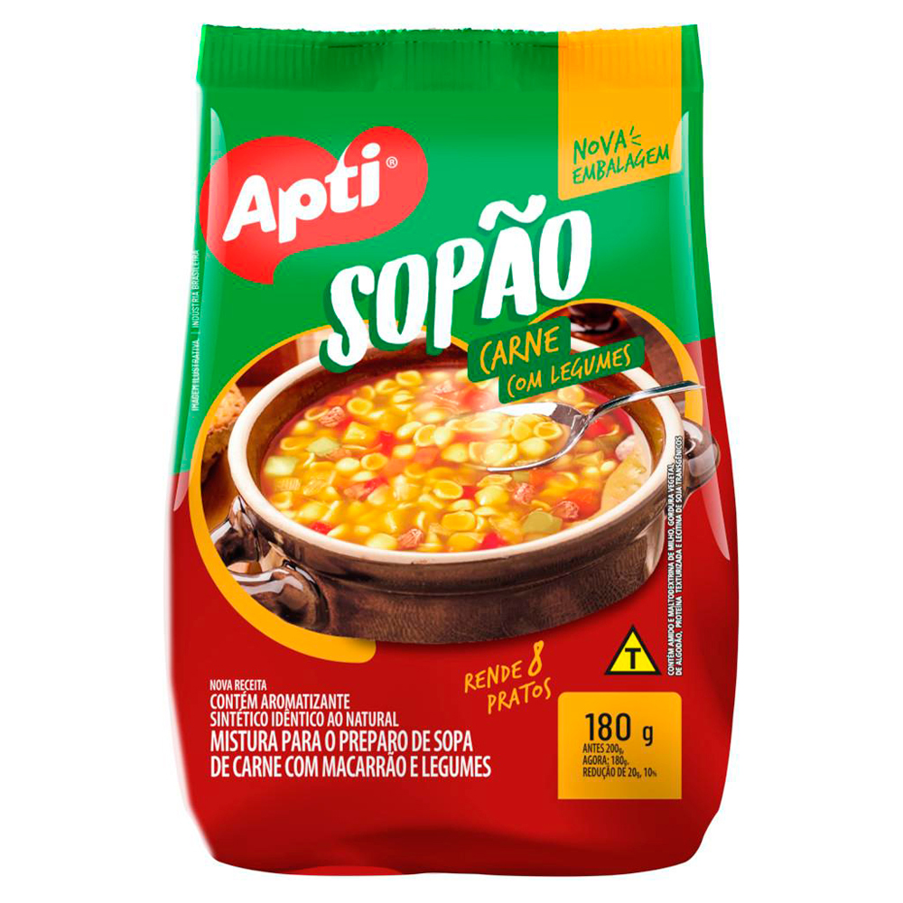 SOPAO CARNE MACARRAO E LEGUMES APTI 180G