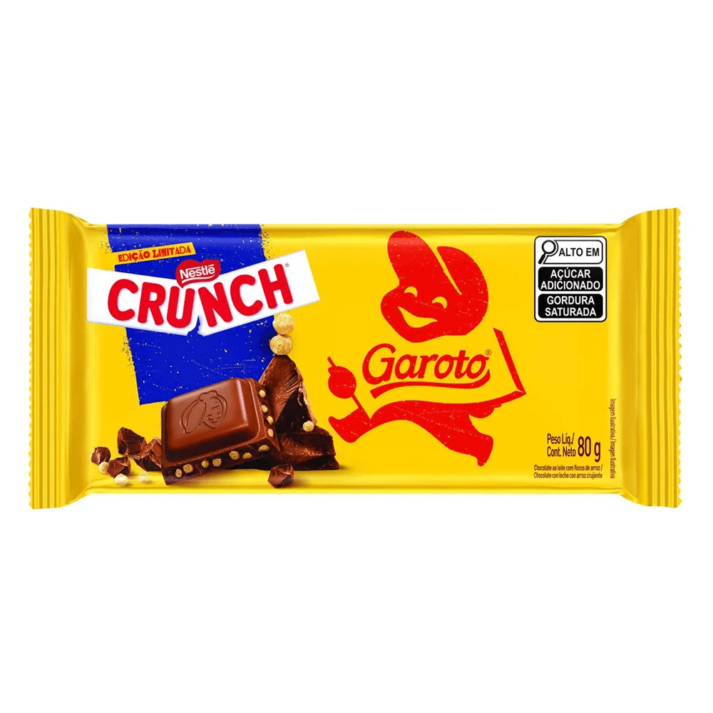 CHOC GAROTO TABL 80G CRUNCH