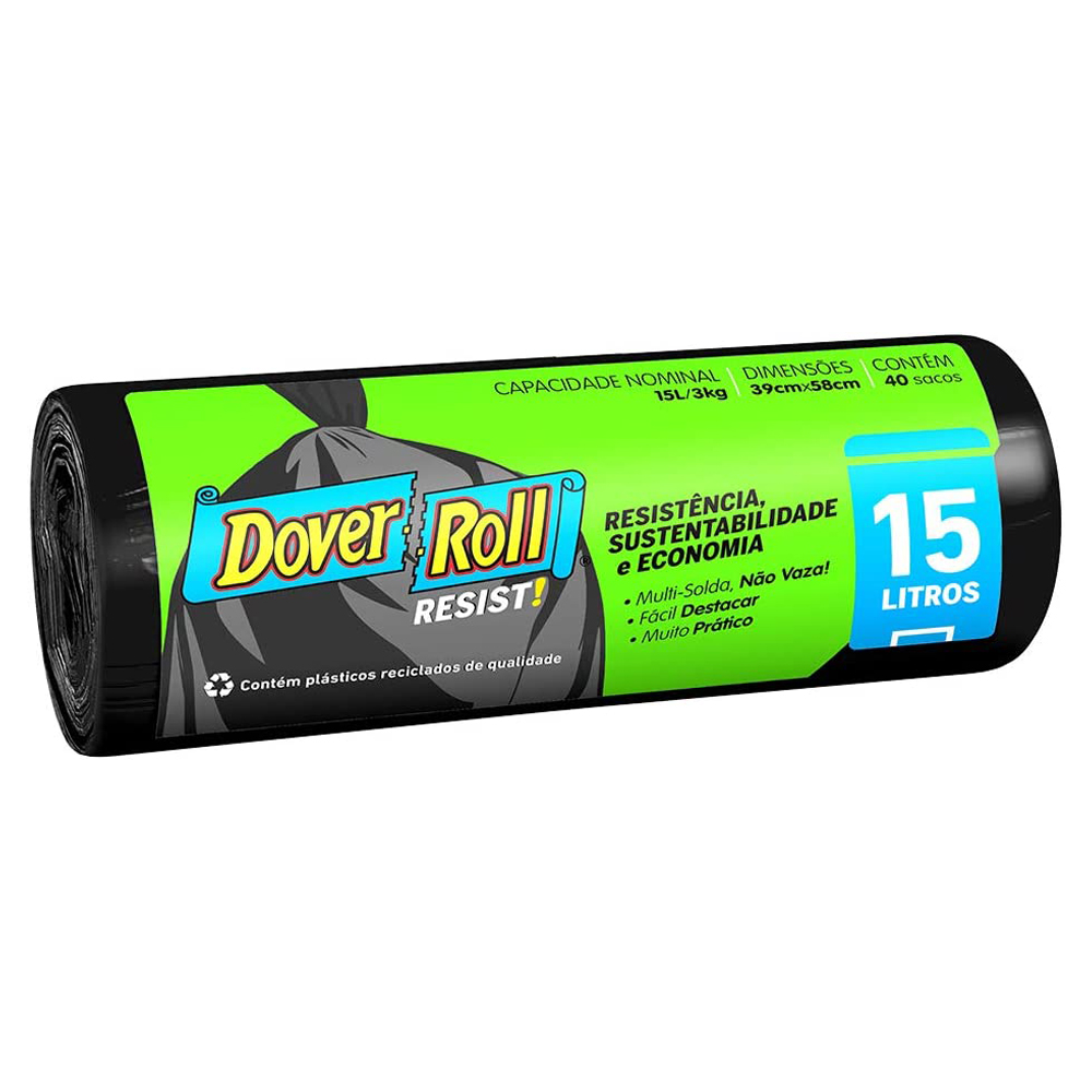 SACO PARA LIXO 15L DOVER ROLL SUPER ECONÔMICO 60 UNIDADES