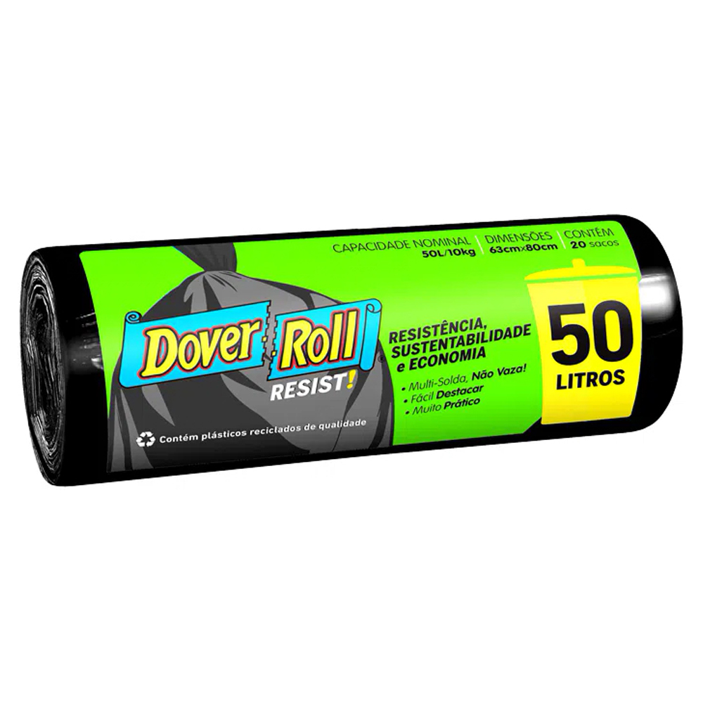 SACO PARA LIXO 50L DOVER ROLL SUPER ECONÔMICO 30 UNIDADES