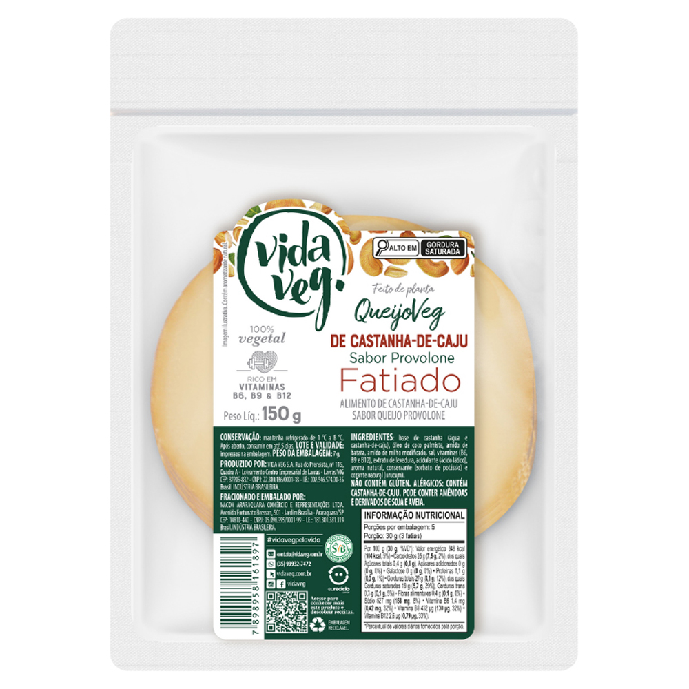 QUEIJO VIDA VEG FAT CAST CAJU PROV  150G