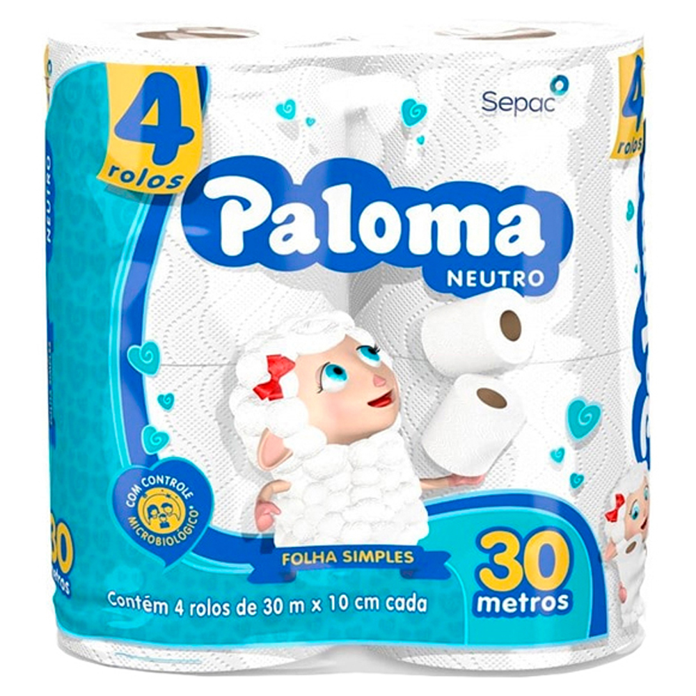 PAPEL HIG PALOMA FS NEUTRO 30M 04 ROLOS