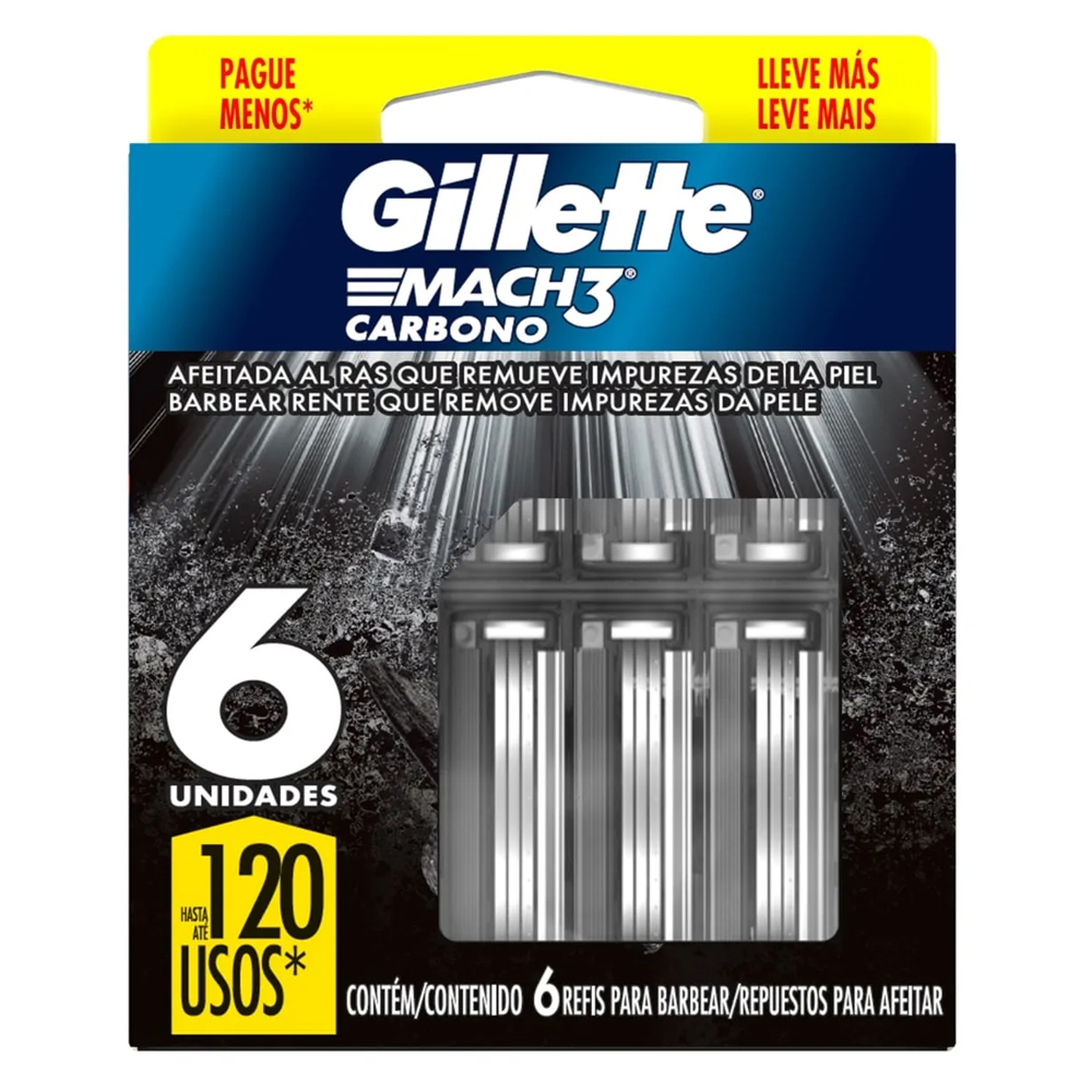 CARGA DE BARBEAR GILL MACH3 06UN CARBONO