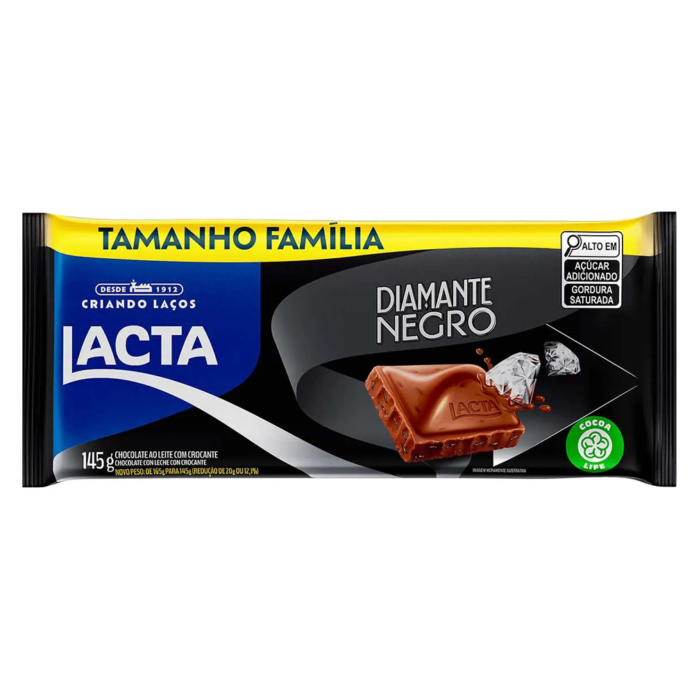 CHOC LACTA TABL 145G DIAMANTE NEGRO