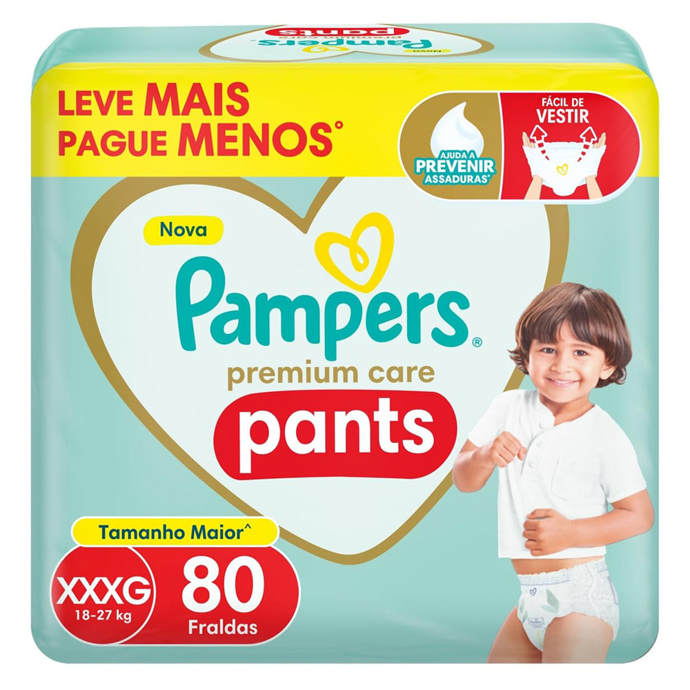 FRALDA PAMPERS PREM CARE XXXG 80UN
