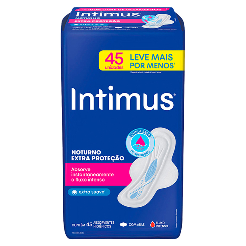 ABSORVENTE INTIMUS NOT SUAVE C/ABAS EXTRA PROTECAO 45UN