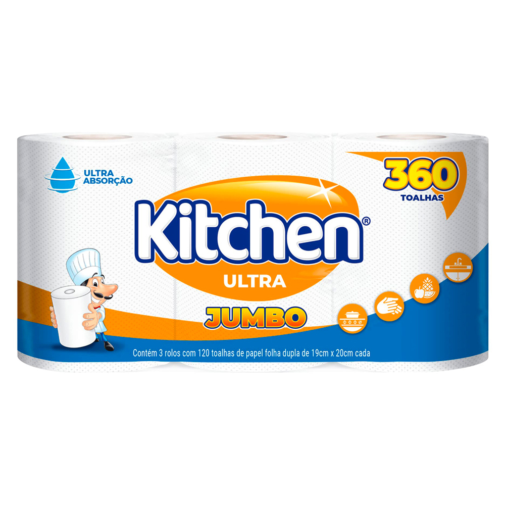 TOALHA DE PAPEL KITCHEN JUMBO 360 FLS