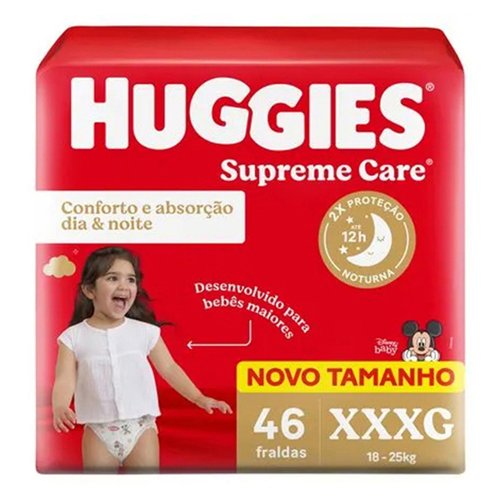 FRALDA HUGGIES SUPREME CARE HIPER XXXG 46 UNIDADES