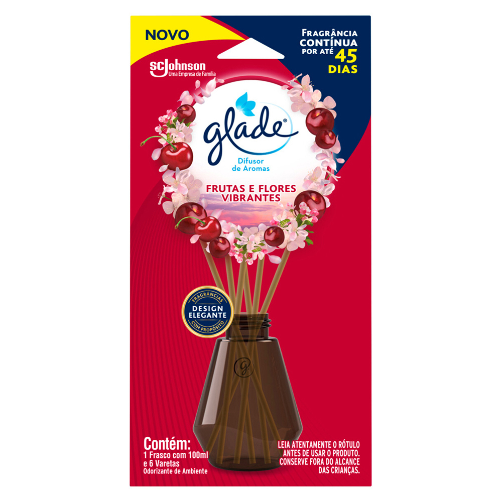 DIFUSOR DE AROMAS GLADE FRUTAS E FLORES VIBRANTES 100ML