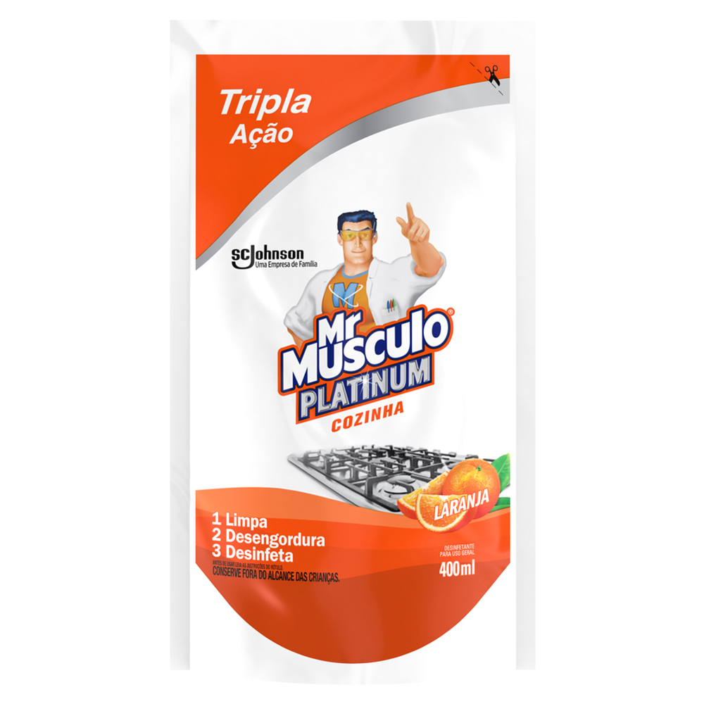 LIMP MR MUSCULO PLAT COZ LARANJ SC 400ML