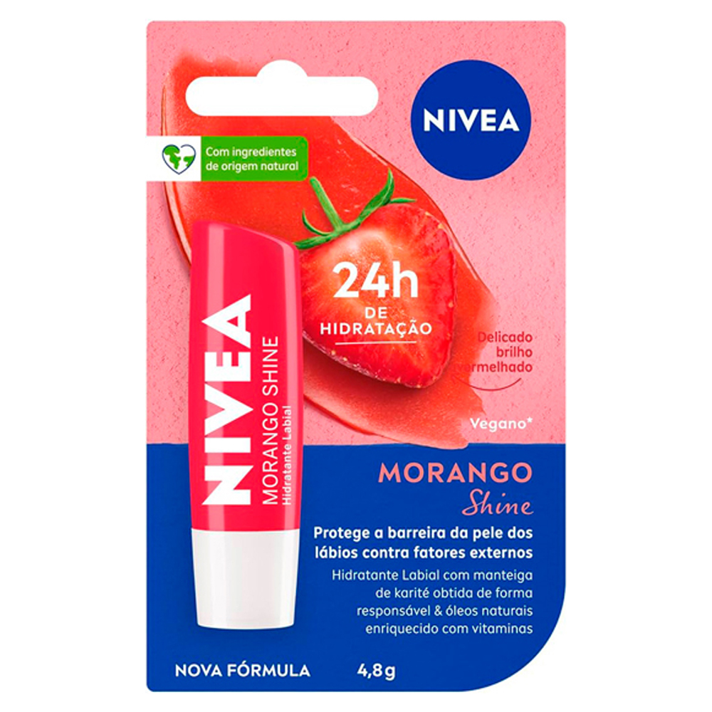 PROTETOR LABIAL NIVEA 4,8G MORANGO SHINE