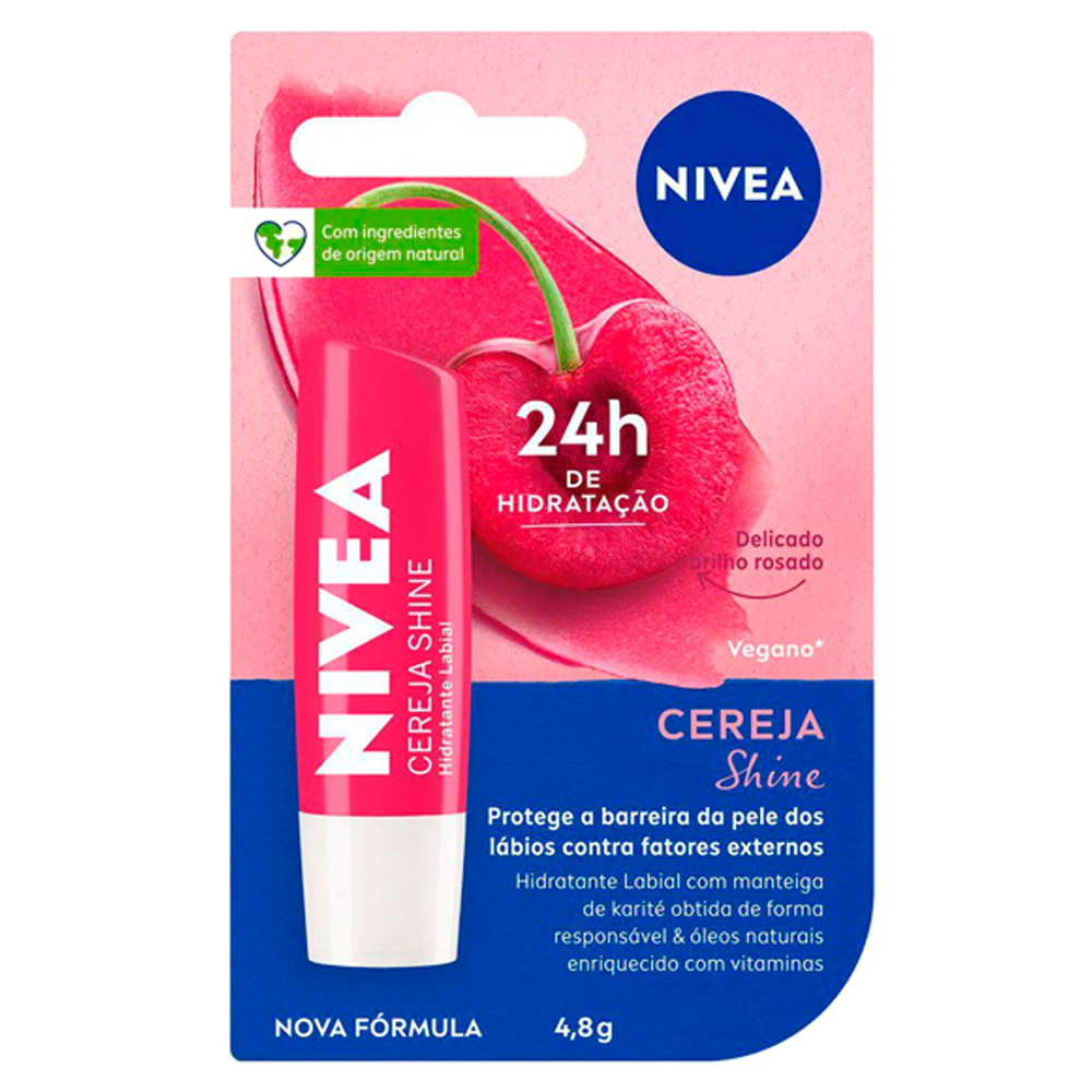 PROTETOR LABIAL NIVEA 4,8G CEREJA SHINE