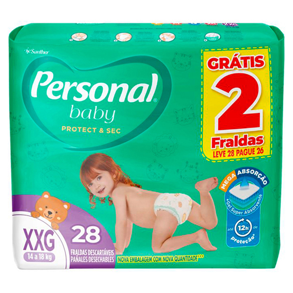 FRALDA PERSONAL BABY  XXG  LV28 PG26