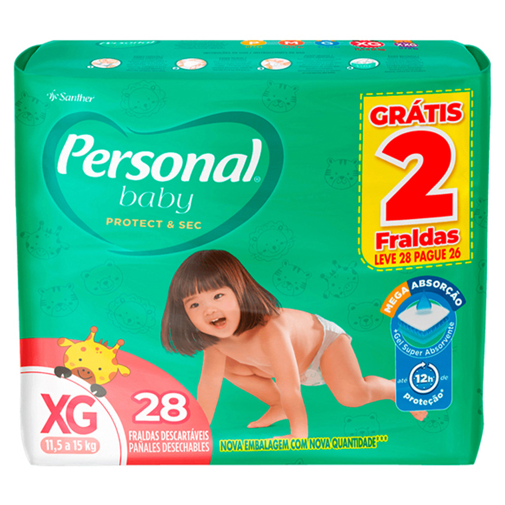 FRALDA PERSONAL BABY  XG  LV28 PG26