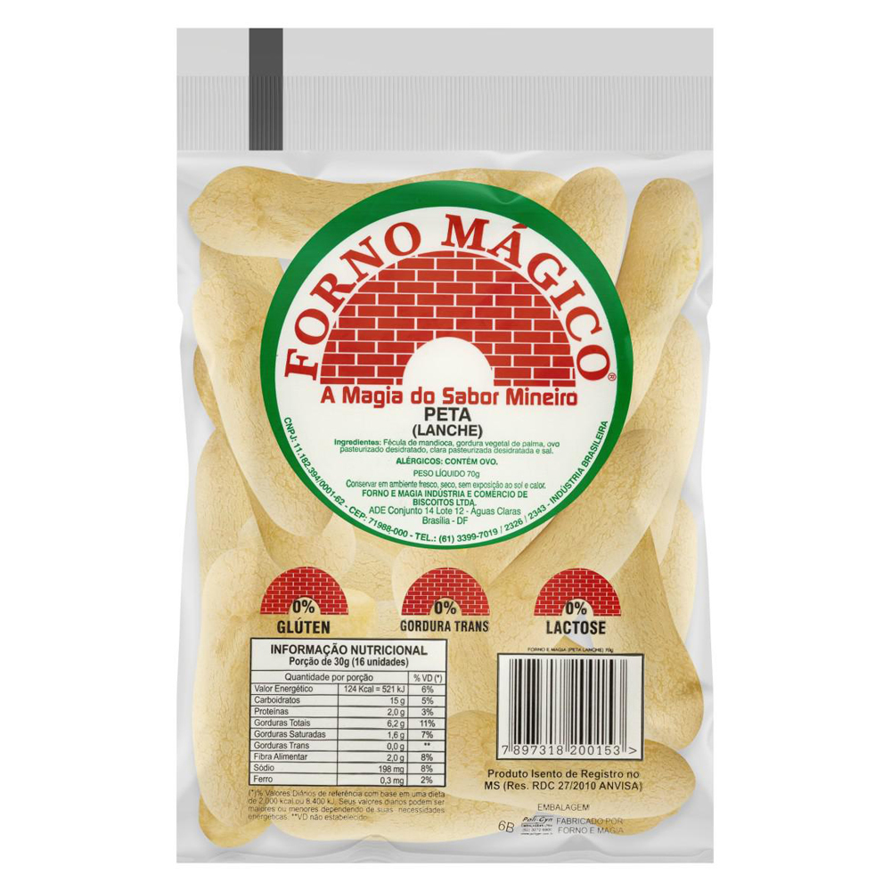 BISCOITO DE POLVILHO QUEIJINHO FORNO MÁGICO PACOTE 150G