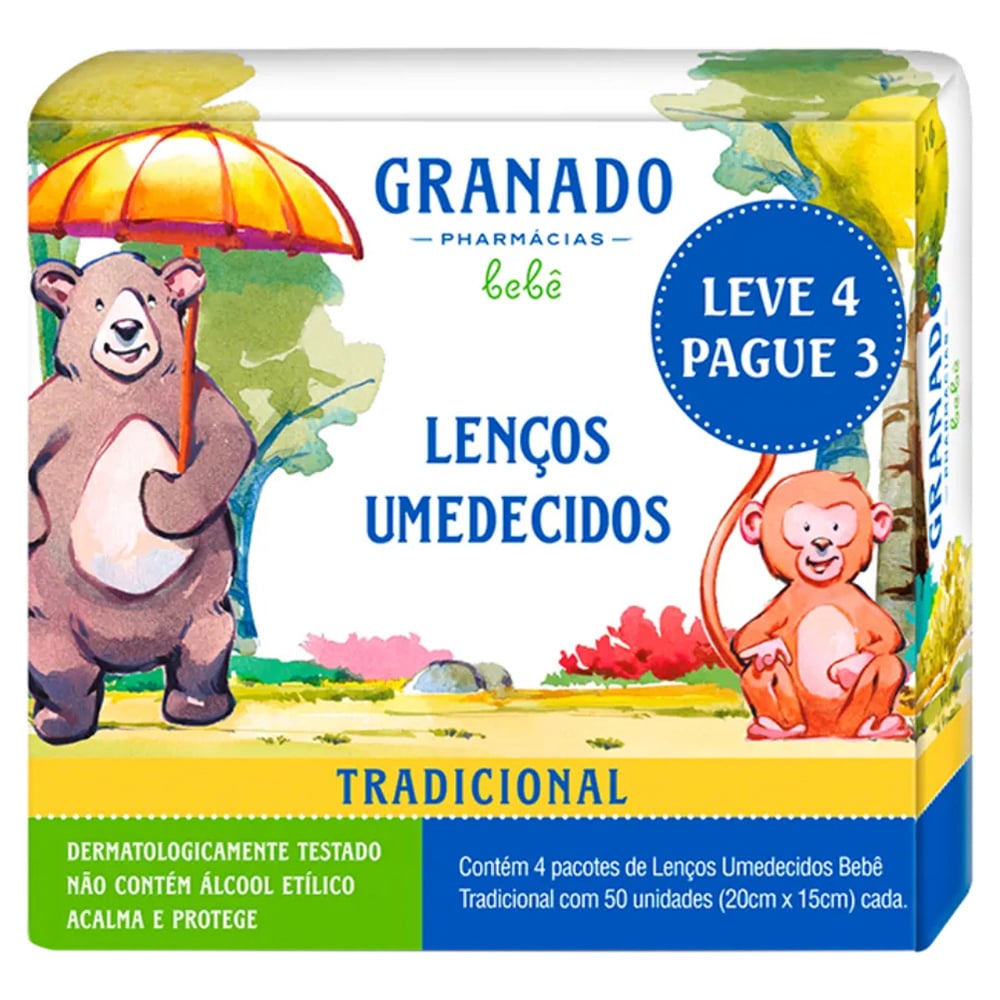 KIT LENCO UMED GRANADO BEBE 50UN LV4PG3