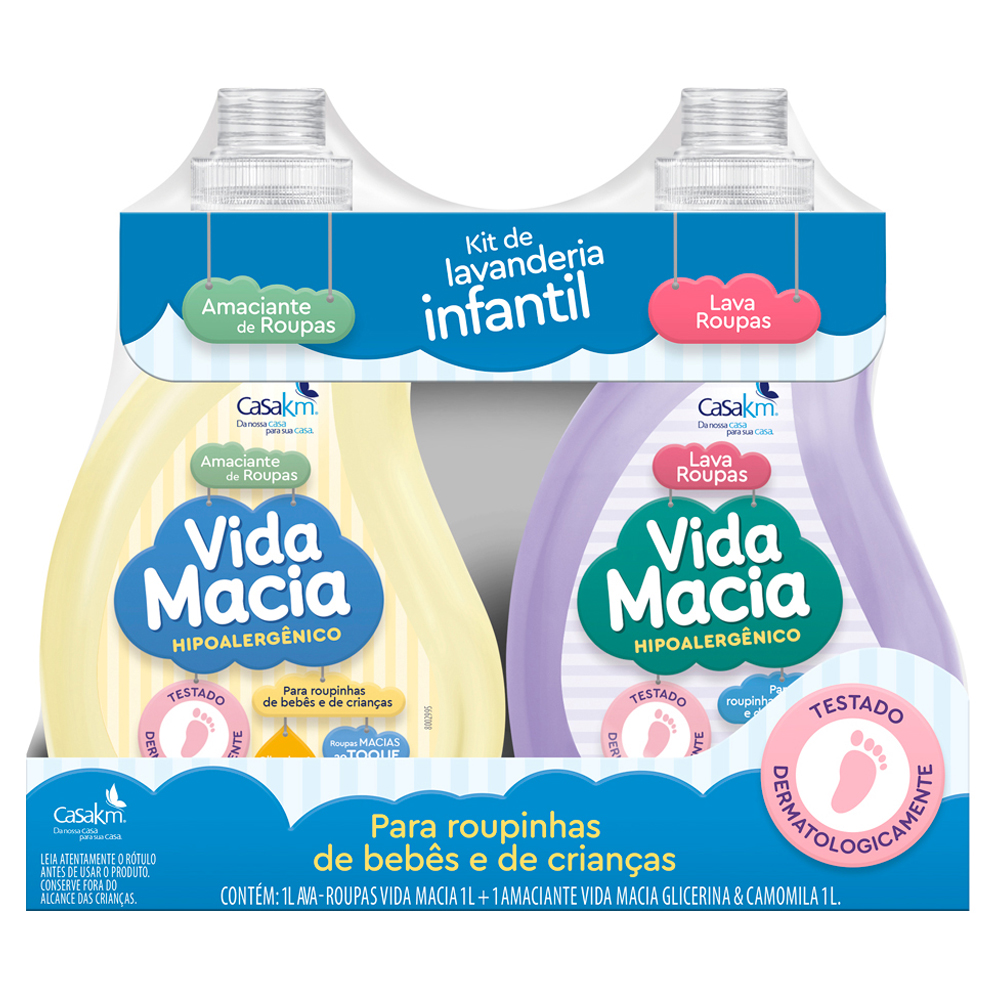 KIT VIDA MACIA AMACIANTE LAVA ROUPAS 1L
