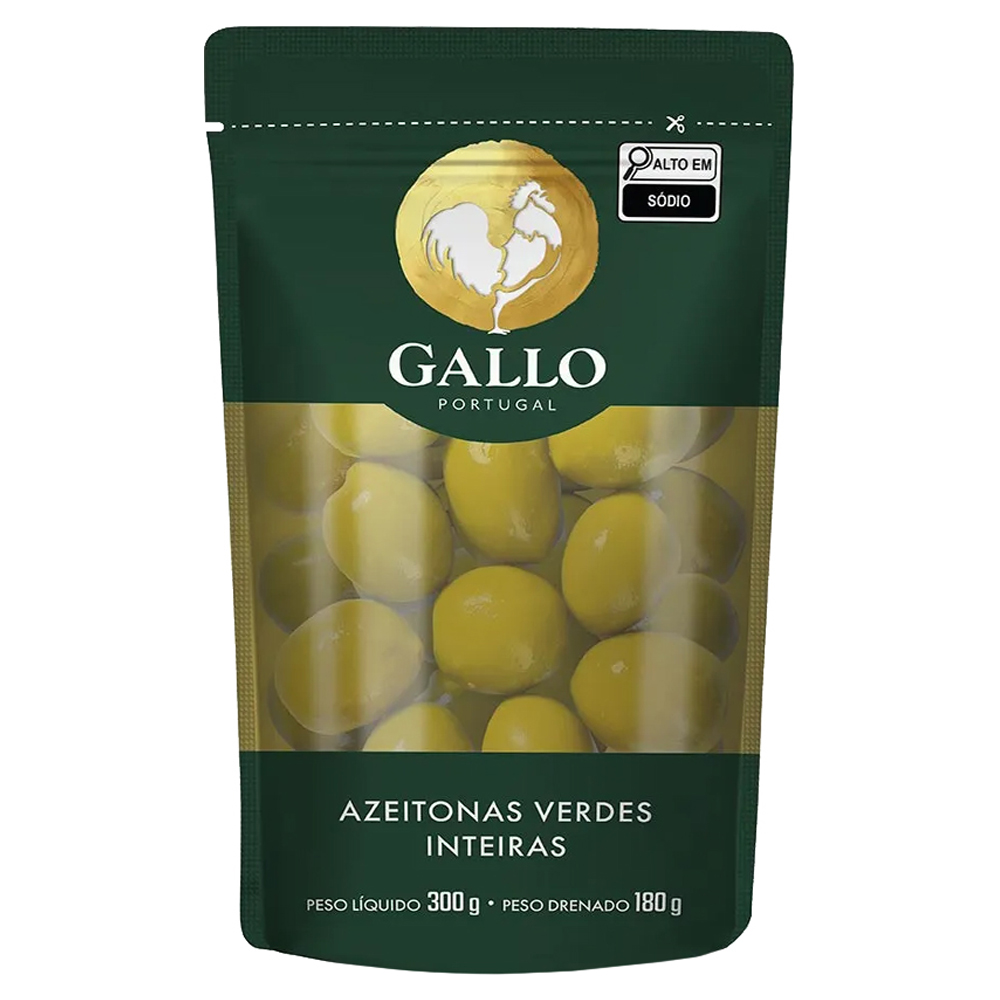 AZEITONA GALLO VERDE C/CAROCO POUCH 300G