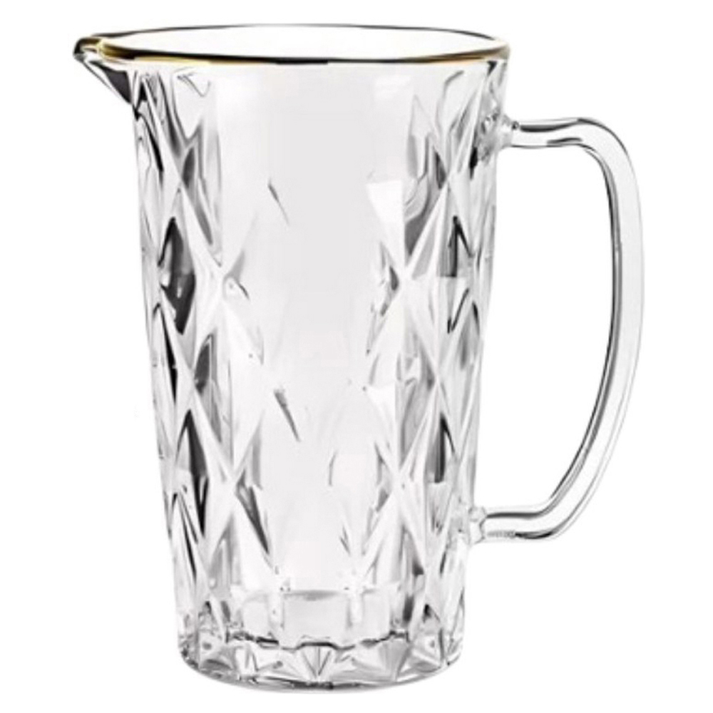 JARRA DE VIDRO DIAMANTE CLEAR DOURADA 1L