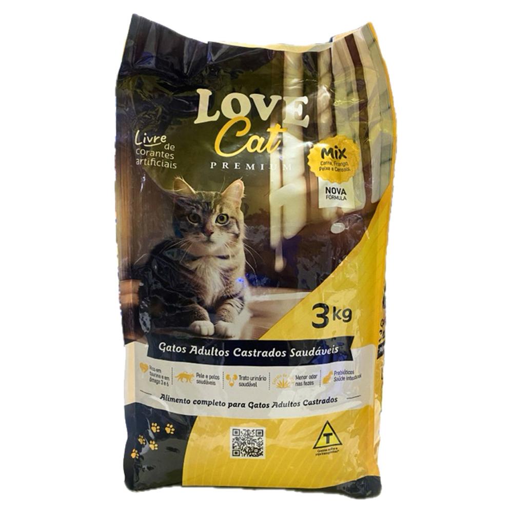 RACAO LOVE CAT GATO CASTRADO 3KG