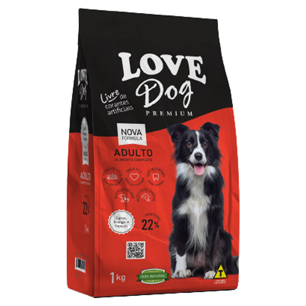 RACAO LOVE DOG ADULTO PREMIUM 1KG