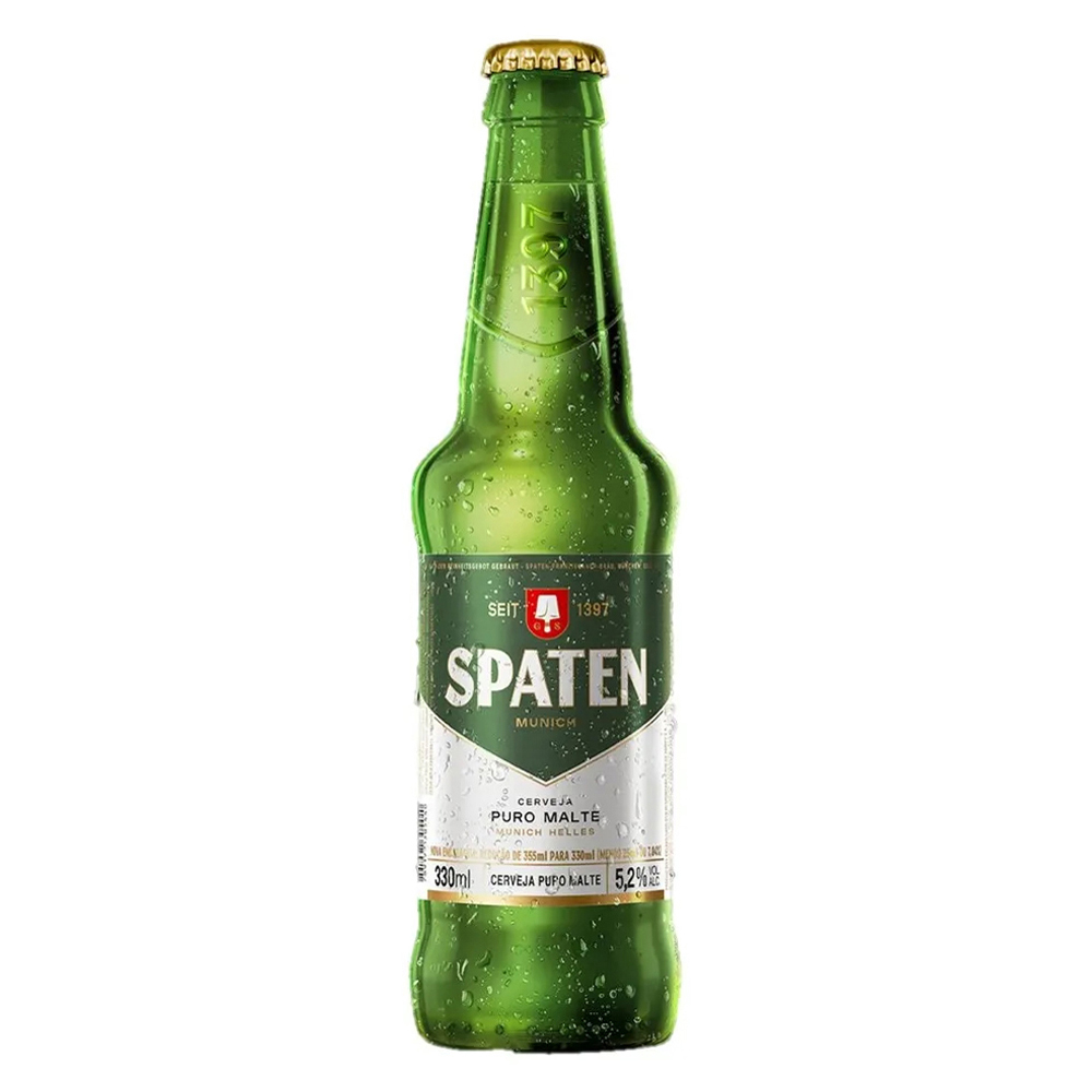 CERVEJA MUNICH HELLES PURO MALTE SPATEN GARRAFA 330ML