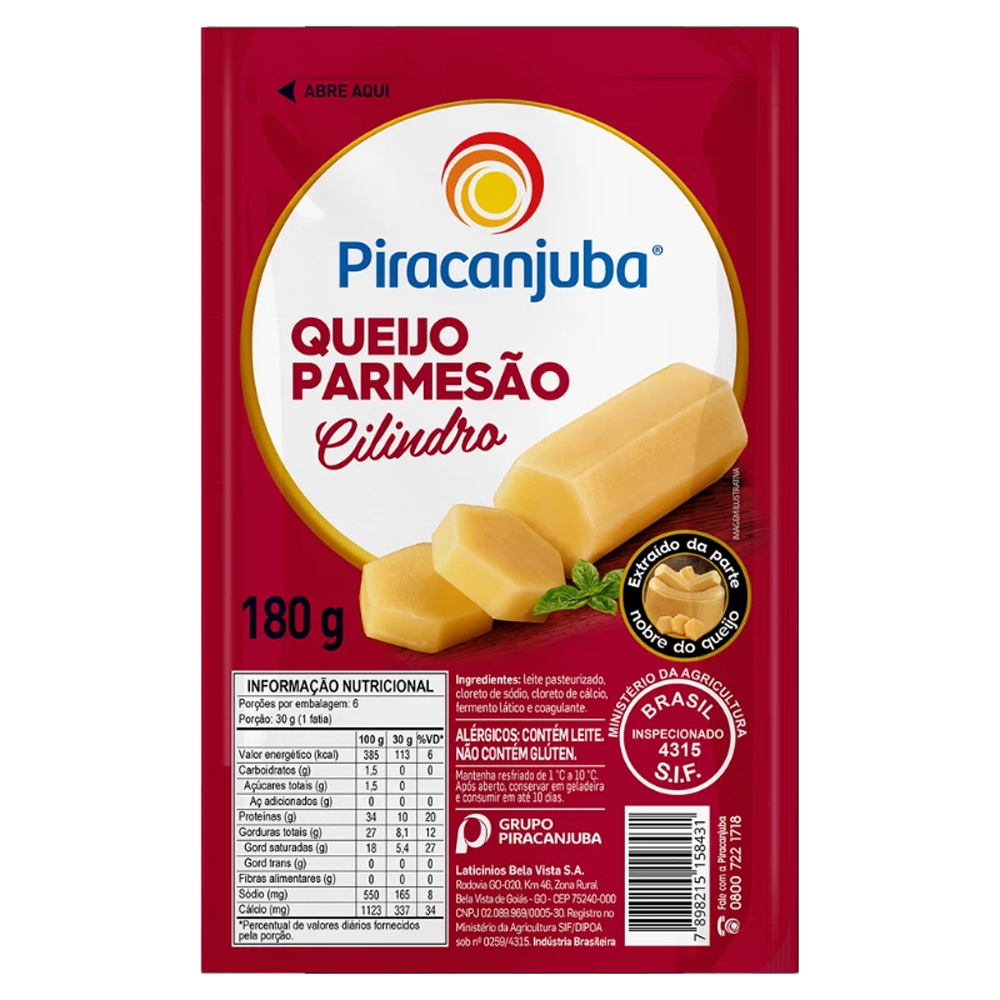 QUEIJO PARMESAO CILINDR PIRACANJUBA 180G