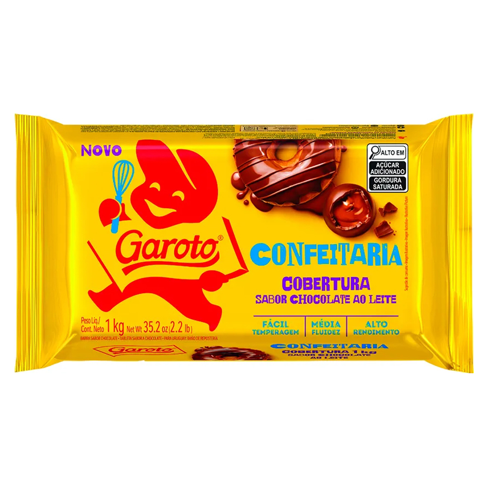 COBER CHOC GAROTO CONFEIT 1KG AO LEITE