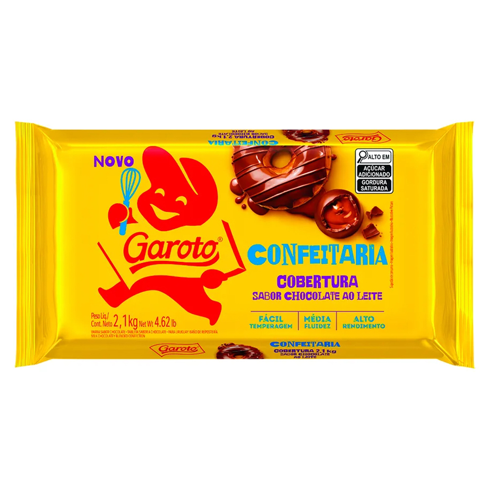 COBER CHOC GAROTO CONFEIT 2,1KG AO LEITE