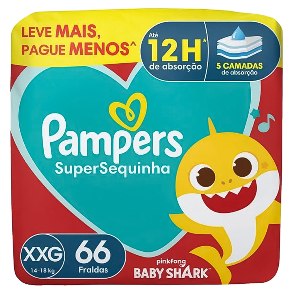 FRALDA PAMPERS SUPERSEC  XXG 66UN