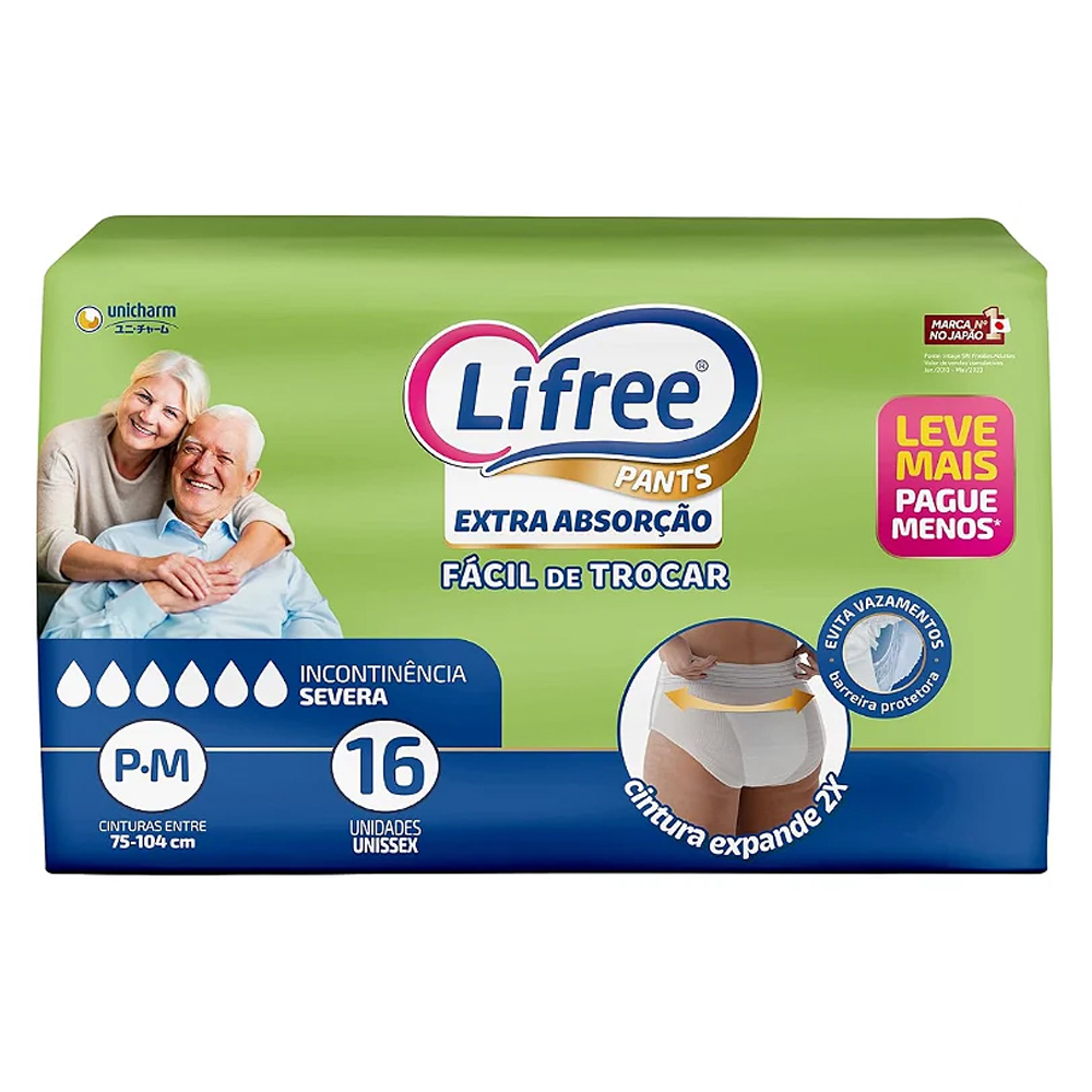 FRALDA LIFREE CALCA EXTRA ABS  P/M  16UN