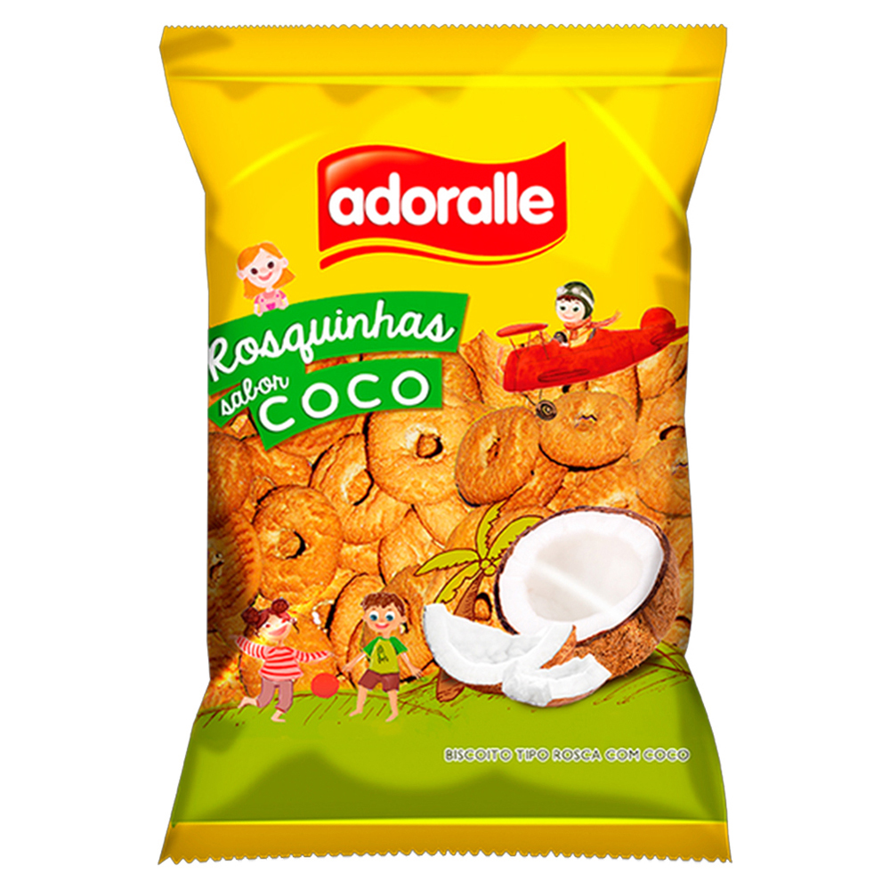 BISCOITO ROSQUINHA ADORALLE 800G COCO