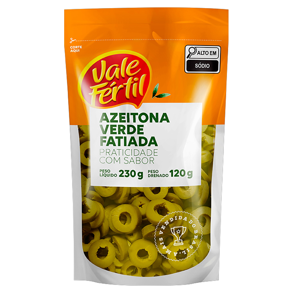 AZEITONA VALE FERTIL VERDE FATIADA 120G