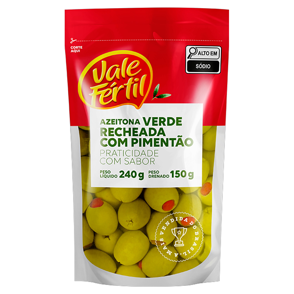 AZEITONA VALE FERTIL VERDE RECHADA 150G