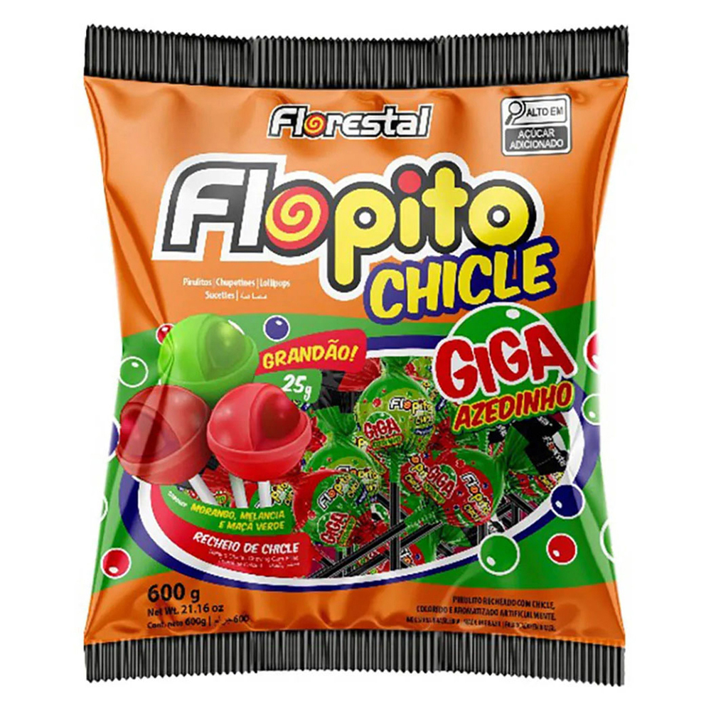 PIRULITO FLOPITO CHICLE GIGA AZEDIN 600G
