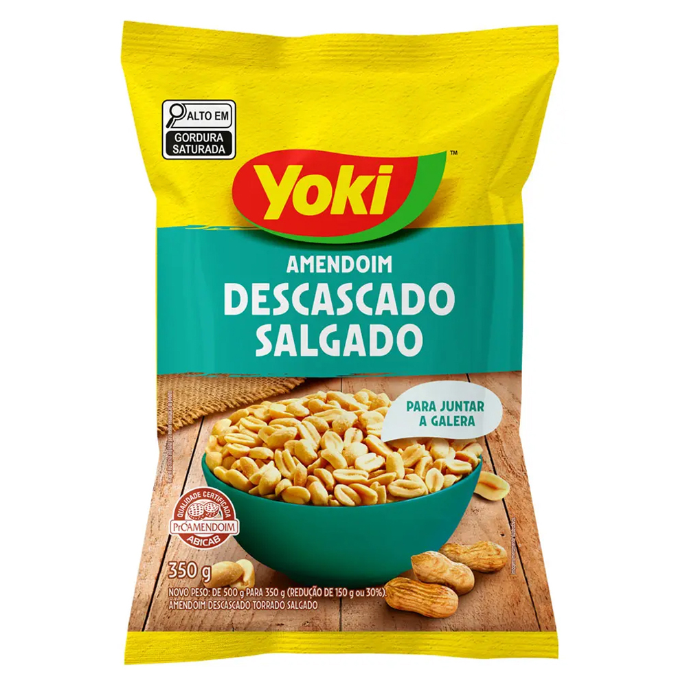 AMENDOIM YOKI 350G DESCASCADO SALGADO