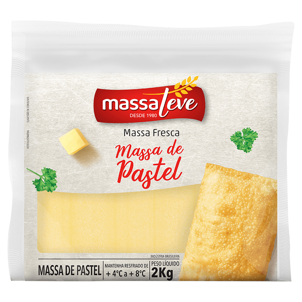MASSSA PASTEL QUADRADA TABLETE 2KG